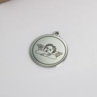 Stainless Steel Pendants, 304 Stainless Steel, Flat Round, polished, cute & DIY, original color 