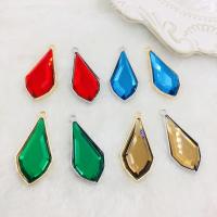 Crystal Zinc Alloy Pendants, with Zinc Alloy, Teardrop, plated, fashion jewelry & DIY & faceted 