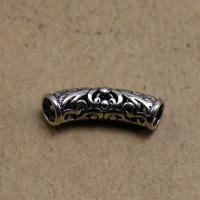 Zinc Alloy Curved Tube Beads, antique silver color plated, DIY & hollow Approx 4.2mm 