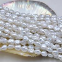 Perlas Arroz Freshwater, Perlas cultivadas de agua dulce, Barroco, Natural & Bricolaje, Blanco, 8-9mm, longitud:36-38 cm, Vendido por Sarta
