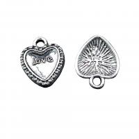Zinc Alloy Heart Pendants, antique silver color plated, vintage & DIY Approx 