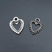 Zinc Alloy Heart Pendants, antique silver color plated, vintage & DIY & hollow Approx 