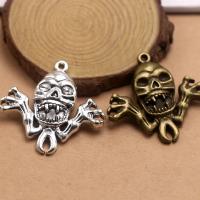 Zinc Alloy Skull Pendants, plated, fashion jewelry & DIY 