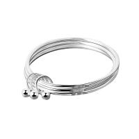 Brass Bangle, silver color plated, fashion jewelry & for woman 