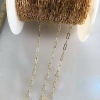 Золото Заполненные цепь, Медно-золото, 14K позолоченный, DIY & Овальный цепь, Золотой, 2mm, продается м
