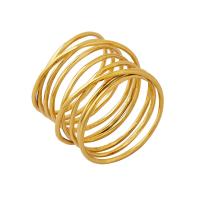 Brass Finger Ring, Donut, gold color plated, for woman, golden, 18mm, US Ring 
