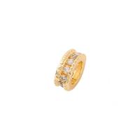 Cubic Zirconia Micro Pave Brass Beads, gold color plated, DIY & micro pave cubic zirconia 