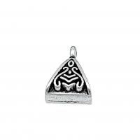 Zinc Alloy Bail Beads, Triangle, antique silver color plated, vintage & DIY Approx [