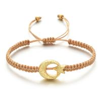 Fashion Zinc Alloy Bracelets, Polyester Cord, with Zinc Alloy, Moon and Star, plated, adjustable & for woman Approx 18-28 cm 