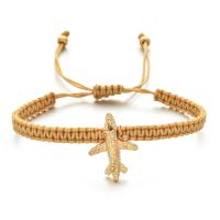 Fashion Zinc Alloy Bracelets, Polyester Cord, with Zinc Alloy, Airplane, plated, adjustable & for woman Approx 18-28 cm 