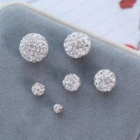 Polymer Clay Jewelry Beads, DIY & with rhinestone, white 