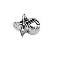 Zinc Alloy Animal Beads, Starfish, antique silver color plated, vintage & DIY Approx [