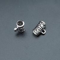 Zinc Alloy Bail Beads, Column, antique silver color plated, vintage & DIY & hollow Approx [
