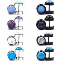 Stainless Steel Ear Piercing Jewelry, 304 Stainless Steel, with Gemstone, fashion jewelry & for man 10mm 