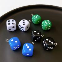 Mobile Phone DIY Decoration, Resin, Dice, cute 14mm, Approx 