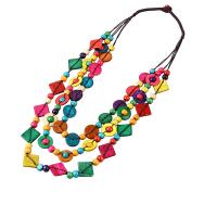 Fashion Multi Layer Necklace, Coco, with Nylon Cord & Wood, fashion jewelry & multilayer & for woman Approx 31.5 Inch 