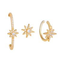 Cubic Zirconia Micro Pave Brass Earring, plated, three pieces & micro pave cubic zirconia & for woman 16mm, 24mm, 8mm [