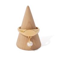 Perle en laiton Bague, avec perle d'eau douce cultivée, Plaqué d'or, Naturel & bijoux de mode & pour femme, doré Vendu par PC