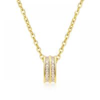 Cubic Zirconia Micro Pave Brass Pendant, Column, gold color plated, fashion jewelry & micro pave cubic zirconia & for woman 