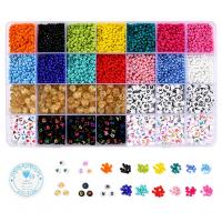 Mixed Glass Seed Beads, with Plastic Box, DIY, mixed colors Approx 