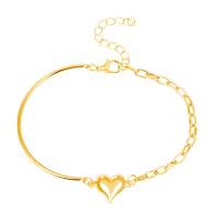 Fashion Zinc Alloy Bracelets, with 1.96inch extender chain, Heart, plated, fashion jewelry & for woman Approx 5.7 Inch [