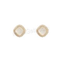 Cats Eye Earring, Zinc Alloy, with Cats Eye, real gold plated, fashion jewelry & for woman & with rhinestone, golden 