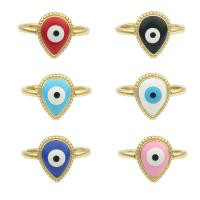 Evil Eye Jewelry Finger Ring, Brass, gold color plated, fashion jewelry & for woman & enamel 23*20*0.4mm 
