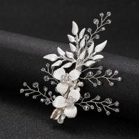 Alligator Hair Clip, Zinc Alloy, with Crystal, fashion jewelry & for woman, silver color 