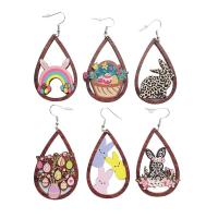 Easter Jewelry, Wood, with Zinc Alloy, for woman & hollow 34-87mm 