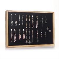 Multi Purpose Jewelry Display, Wood, with Linen & PU Leather & Velveteen, Rectangle 