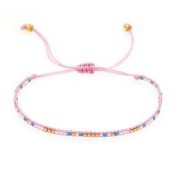 Bracelets Bijoux en verre, Seedbead, avec Cordon de noeud, Réglable & Style bohème & pour femme, plus de couleurs à choisir Environ 26 cm, Vendu par PC