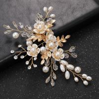 Alligator Hair Clip, Zinc Alloy, with Crystal & Plastic Pearl, fashion jewelry & for woman [