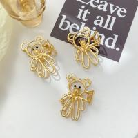 Hair Claw Clips, Zinc Alloy, Bear, gold color plated, cute & fashion jewelry & for woman, golden [