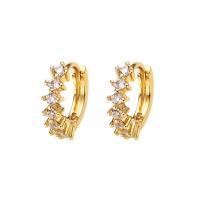 Cubic Zirconia Micro Pave Brass Earring, Geometrical Pattern, plated, micro pave cubic zirconia & for woman [