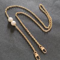 Sangle de sac, alliage de zinc, avec perle de plastique, longueur différente pour le choix & styles différents pour le choix, doré, Vendu par PC