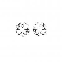 Zinc Alloy Clover Connector, Four Leaf Clover, antique silver color plated, vintage & DIY & 1/1 loop & hollow Approx 