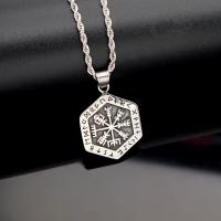Stainless Steel Pendants, 304 Stainless Steel, Hexagon, fashion jewelry & for man 