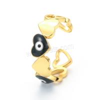 Evil Eye Jewelry Finger Ring, Brass, Heart, plated, evil eye pattern & for woman & enamel 