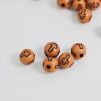 Acrylic Jewelry Beads, Round, DIY, brown, 10mm, Approx 