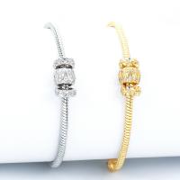 Cubic Zirconia Micro Pave Brass Bracelet, plated, adjustable & micro pave cubic zirconia & for woman Approx 17 cm 