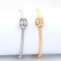 Cubic Zirconia Micro Pave Brass Bracelet, plated, adjustable & micro pave cubic zirconia & for woman Approx 17 cm 