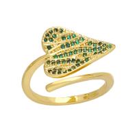 Cubic Zirconia Micro Pave Brass Finger Ring, Vacuum Ion Plating, micro pave cubic zirconia 16mm, Inner Approx 17mm 