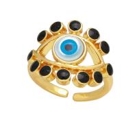 Evil Eye Jewelry Finger Ring, Brass, Vacuum Ion Plating, fashion jewelry & enamel 17mm, Inner Approx 17mm 