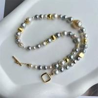 Collier de perles naturel, perles Akoya cultivées, bijoux de mode & pour femme Environ 17 pouce, Vendu par PC