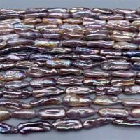 Perles de nacre de culture d'eau douce Biwa, perle d'eau douce cultivée, Baroque, DIY, violet, 7-8mm Environ 15 pouce, Vendu par brin
