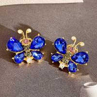 Crystal Jewelry Earring, Zinc Alloy, with Crystal, Butterfly, fashion jewelry & micro pave cubic zirconia & for woman, 30mm 