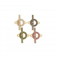 Brass Toggle Clasp, plated, DIY & micro pave cubic zirconia [