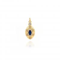 Cubic Zirconia Micro Pave Brass Pendant, 18K gold plated, fashion jewelry & DIY & micro pave cubic zirconia 