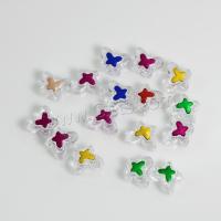 Enamel Acrylic Beads, Butterfly, DIY, mixed colors, 11mm, Approx [