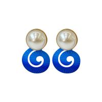 Plastic Pearl Zinc Alloy Earring, with Plastic Pearl, Vacuum Ion Plating, fashion jewelry 